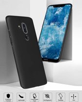 Nokia 8.1 (Nokia X7) Hoesje Siliconen Hoesje Flexibel TPU Case - Zwart - van Bixb