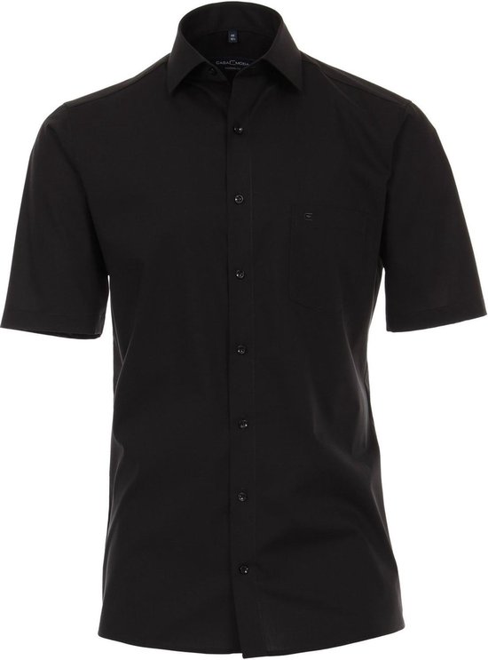 Casa Moda Chemise unie noire à manches courtes Kent Modern Fit - 44
