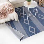 Vloerkleed Triangle Joy de Vivre Kunstwol - blauw 80x150 cm