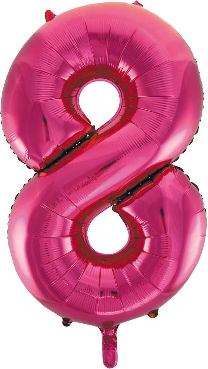 Pink roze cijfer ballon 8.