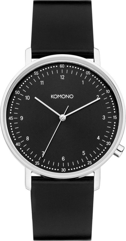 Komono Lewis Black Lewis W4071 horloge  - zilver zwart