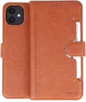 KAIYUE - Luxe Portemonnee Hoesje - Pasjeshouder Telefoonhoesje - Wallet Case - Geschikt voor iPhone 11 Bruin