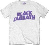 Black Sabbath Kinder Tshirt -Kids tm 12 jaar- Wavy Logo Wit