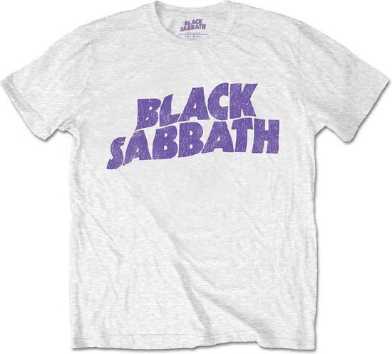 Black Sabbath - Wavy Logo Kinder T-shirt - Kids tm 12 jaar - Wit