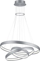 LED Hanglamp - Trion Macy - 64W - Warm Wit 3000K - Dimbaar - Rond - Mat Chroom - Aluminium