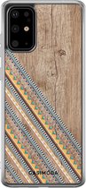 Samsung S20 Plus hoesje siliconen - Wooden stripes | Samsung Galaxy S20 Plus case | multi | TPU backcover transparant