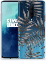 Back Case OnePlus 7T Pro TPU Siliconen Hoesje Leaves Grey