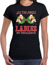 Fout Kerst shirt / t-shirt zwart - single / jingle ladies / borsten voor dames - kerstkleding / kerst outfit M