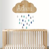 Muursticker wolk met naam, blue
