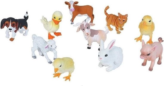 Boerderijdieren babydieren speelgoed 10-delig - Plastic kleine speelfiguren  voor kinderen | bol.com