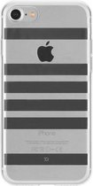 Xqisit Shell Stripes iPhone 7 8 SE 2020 SE 2022 hoesje - Transparant Strepen