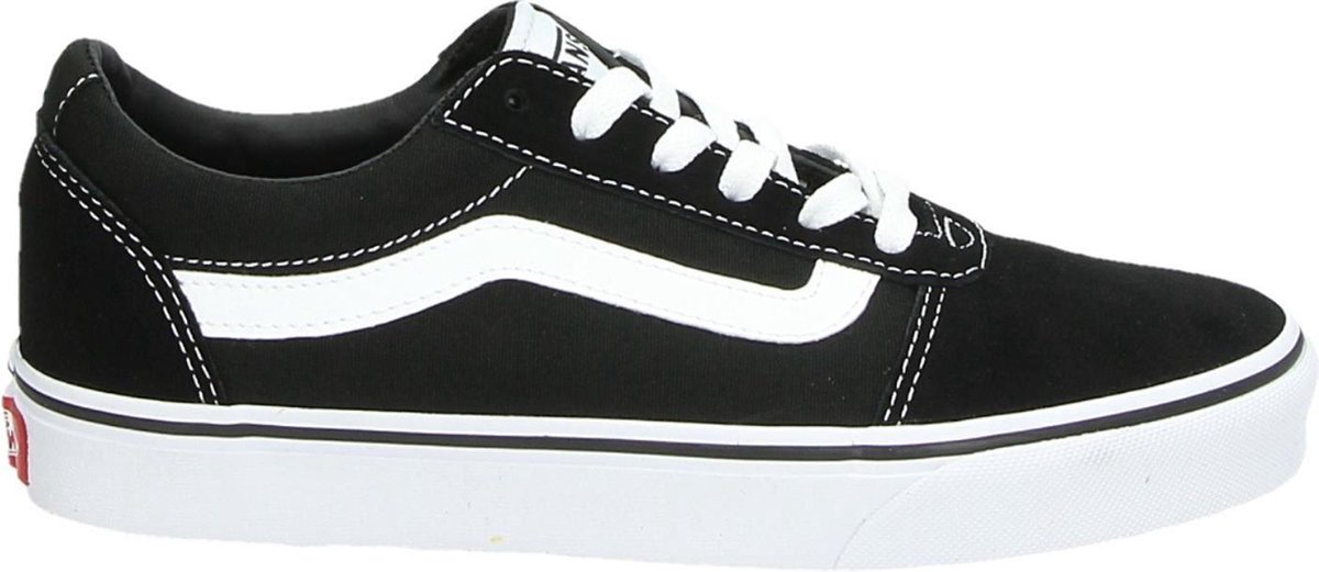 Vans Ward Suede/Canvas Dames Sneakers - Black/White - Maat 39 | bol.com