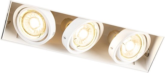 QAZQA oneon trimless - Spot encastrable - 3 lumières - L 269 mm - Blanc