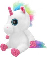 Pluche witte eenhoorn knuffel 25 cm - Eenhoorns fantasiedieren knuffels - Speelgoed voor kinderen