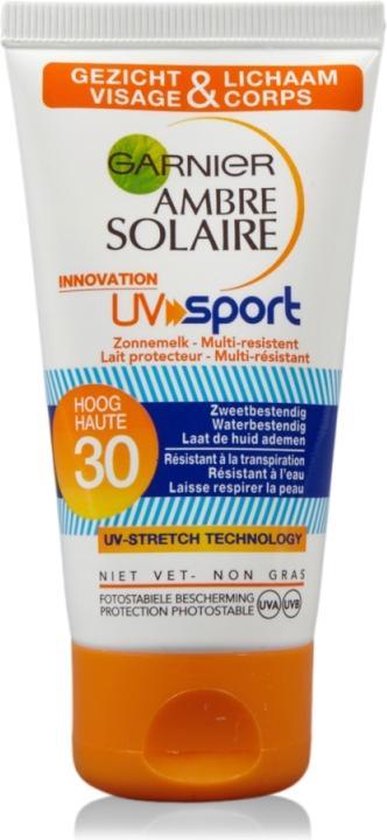 Garnier Ambre Solaire UV Sport Zonnebrandcrème SPF 30 - 50 ml - Gezicht & Lichaam
