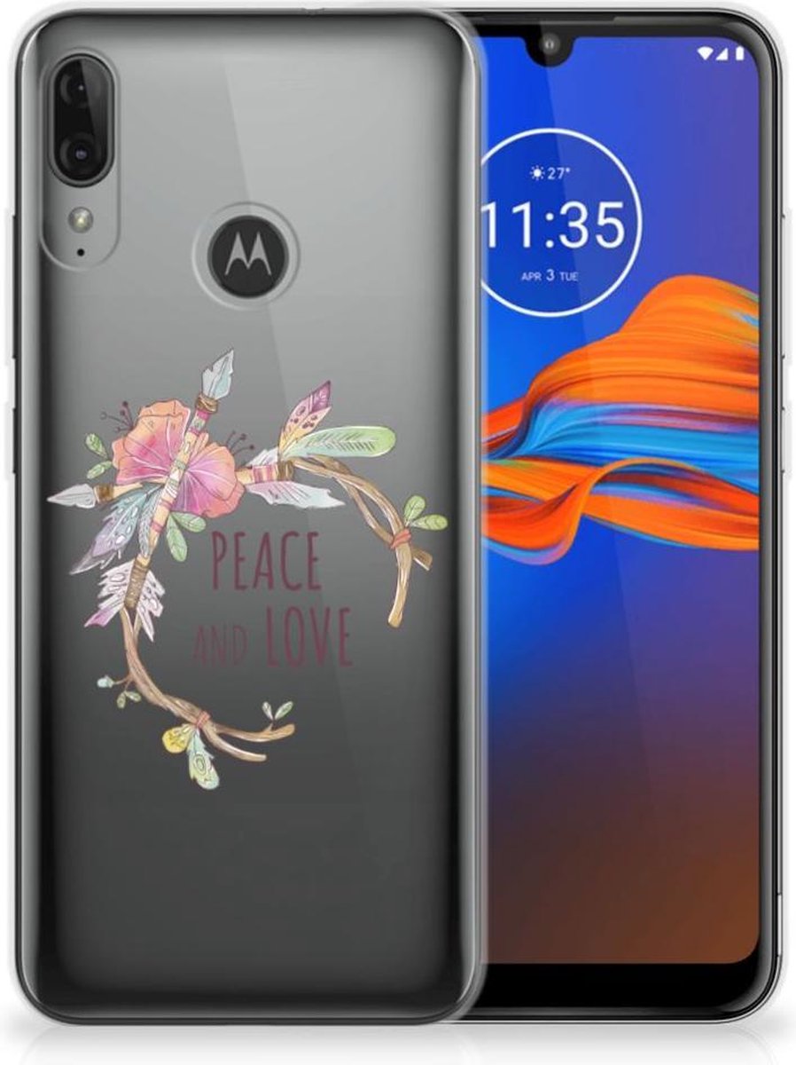 Motorola Moto E6 Plus Telefoonhoesje met Naam Boho Text