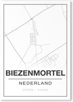 Poster/plattegrond BIEZENMORTEL - 30x40cm