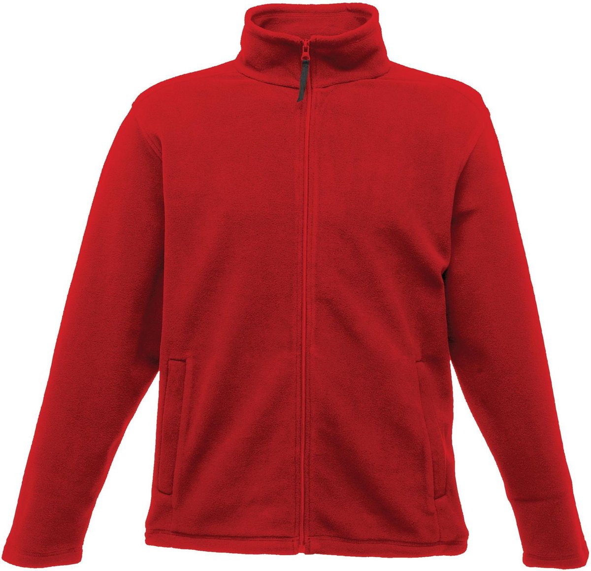 Fleece Hiking Volwassenen Volledige Rits Zakken Rood