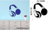 3D Sticker Decoratie Grappig DIY Muziek DJ Hoofdtelefoon Muurstickers Jongenskamer Muurdecor Vinyl Decals Muziek is mijn leven Modeontwerp Woondecoratie - Headphone11 / Small