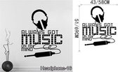 3D Sticker Decoratie Grappig DIY Muziek DJ Hoofdtelefoon Muurstickers Jongenskamer Muurdecor Vinyl Decals Muziek is mijn leven Modeontwerp Woondecoratie - Headphone16 / Small