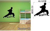 3D Sticker Decoratie Karate Vechtsporten Man Muurtattoo Aangepaste Chinese Kongfu Vechten Creatieve Vinyl Sticker Woondecoratie - Karate12 / Large