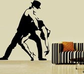 3D Sticker Decoratie Groothandel Tango Muursticker Zwart silhouet Woonkamer Verwijderbaar Dans Home Decor uitgehold muurstickers