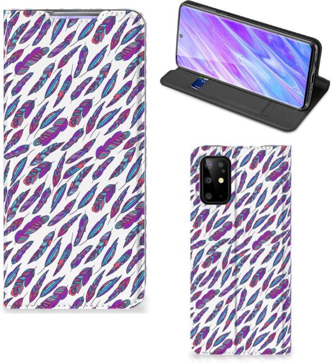 Samsung Galaxy S20 Plus Hoesje met Magneet Feathers Color