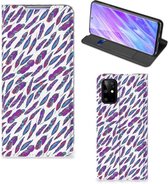 Hoesje met Magneet Geschikt voor Samsung Galaxy S20 Plus Feathers Color