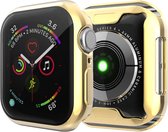 Apple watch 44mm siliconen case (volledig beschermd - goud)  - Apple watch case / hoes