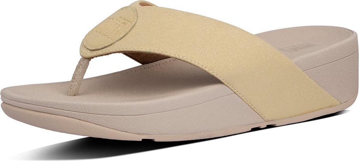 FitFlop™ Demelza Logo Shimmer Toe-Thongs PU Vintage Gold - Maat 38 | bol.com