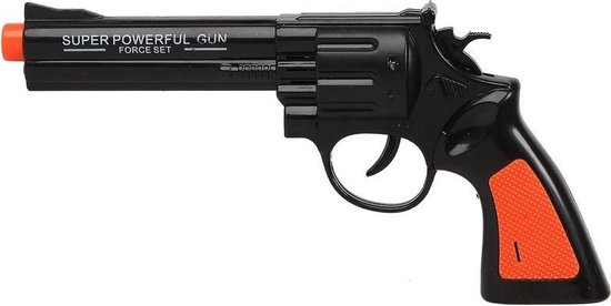 software fantoom Spaans Speelgoed pistool zwart met geluid 23 x 11 cm - Politie verkleed pistool  met geluid | bol.com