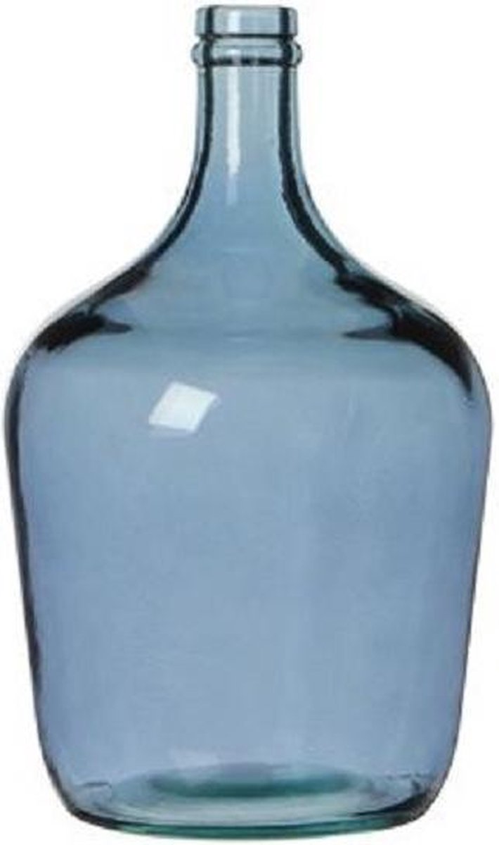 Decoratieve fles / bloemenvaas blauw glas 30 x 18 cm - sierflessen -  woondecoratie /... | bol.com