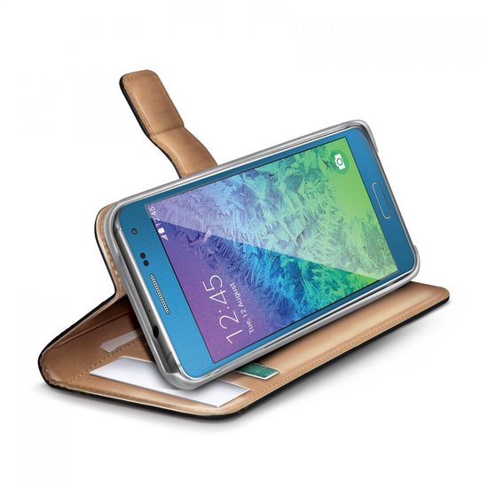 Celly Telefoonhoesje geschikt voor Samsung Galaxy A7 (2015) Hoesje | Celly Wally Bookcase Portemonnee | Pasjeshouder voor 2 Pasjes | Telefoonhoesje voor Pinpas / OV Kaart / Rijbewijs - Zwart