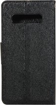Samsung Galaxy S10 Hoesje - Mobigear - Silk Serie - Kunstlederen Bookcase - Zwart - Hoesje Geschikt Voor Samsung Galaxy S10