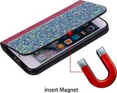 Huawei Y7 (2019) Hoesje - Mobigear - Croco Glitter Serie - Kunstlederen Bookcase - Rood - Hoesje Geschikt Voor Huawei Y7 (2019)