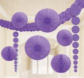 Amscan Feestdecoratieset Paars 9-delig