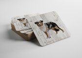 Hond Bordercollie Tricolor | Houten Onderzetters 6 Stuks