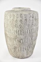 Plantenpotten Vulcano - Vaas Vulcano Rond D34,5 H48cm Aardewerk Grijs