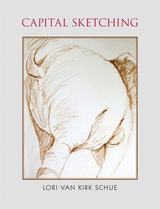 Couverture du livre Capital Sketching avec un croquis de l'arrière d'un éléphant dans un style de craie brune.