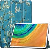 Huawei MatePad Pro 10.8 Tri-Fold Book Case - Witte Bloesem