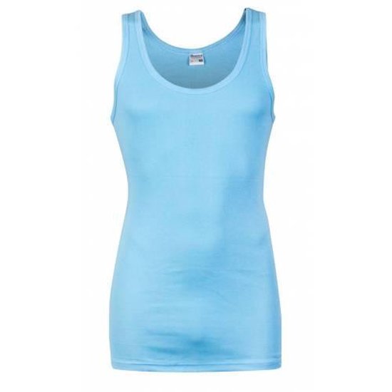 Lichtblauw, nauwsluitend heren singlet.