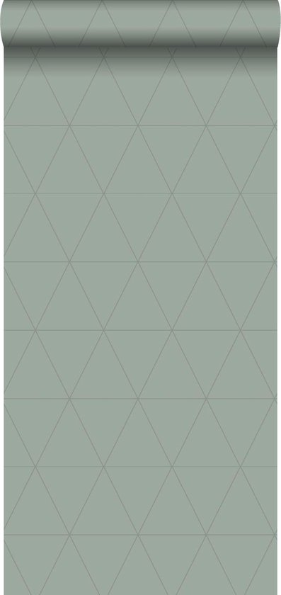 Origin Wallcoverings behang grafische driehoeken vergrijsd groen - 347714 - 0,53 x 10,05 m