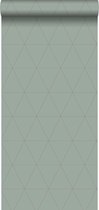 Origin Wallcoverings behangpapier grafische driehoeken vergrijsd groen - 347714 - 0,53 x 10,05 m