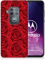 Motorola One Zoom TPU Siliconen Hoesje Rood Rose