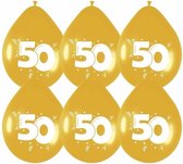 18x Gouden ballonnen 50 jaar