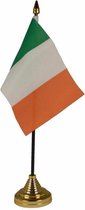 Ierland tafelvlaggetje 10 x 15 cm met standaard
