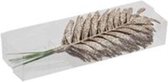 Kerststekers - Pet 8 Glitter Palm Leaves/wire Champagne 16 Cm