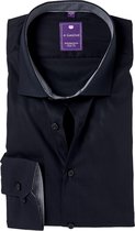 Redmond slim fit overhemd - zwart (contrast) - Strijkvriendelijk - Boordmaat: 43/44