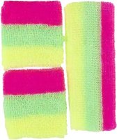 Lg-imports Neon Zweetbandjes Roze/groen/geel