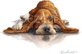 Diamond Painting Uitgetelde hond 30x30cm. (Volledige bedekking - Ronde steentjes) diamondpainting inclusief tools